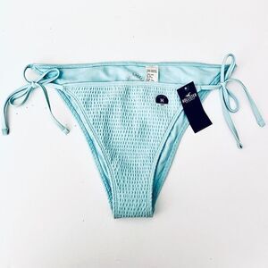 NWT Gorgeous Hollister Sz M Light blue Side-Tie String Cheeky Bikini Bottom New